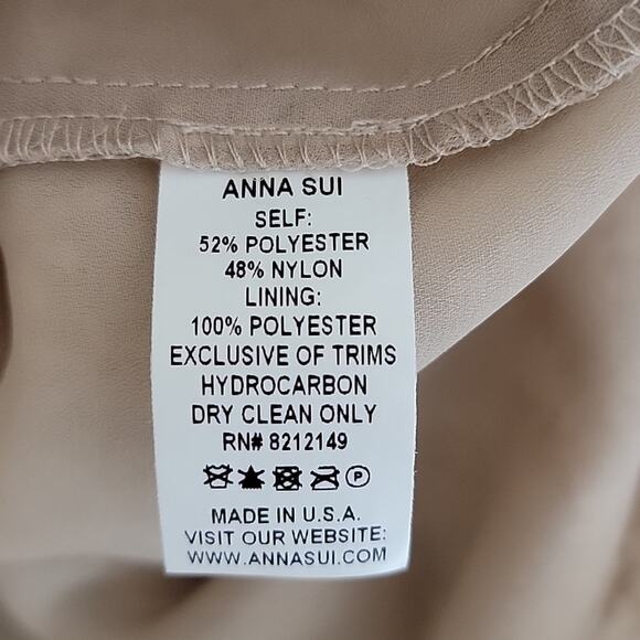 Anna Sui Floral Embroidered Sleeveless Ivory Sheath Dress 0 MINOR FLAWS - Picture 15 of 15